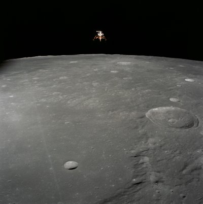 Apollo 12 månemodul Forfærdet landing på Månens overflade i Stormehavet af Unbekannt