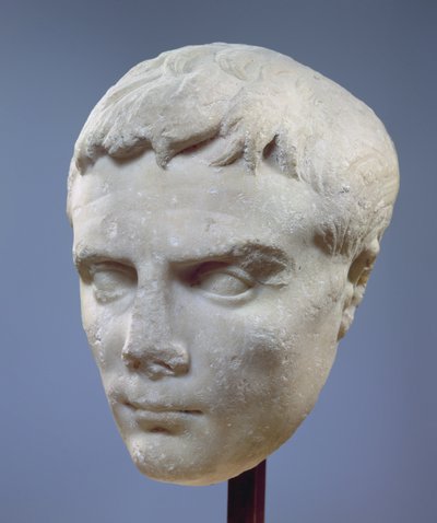 Augustus, marmorhoved, ca.27-20 f.Kr af Unbekannt