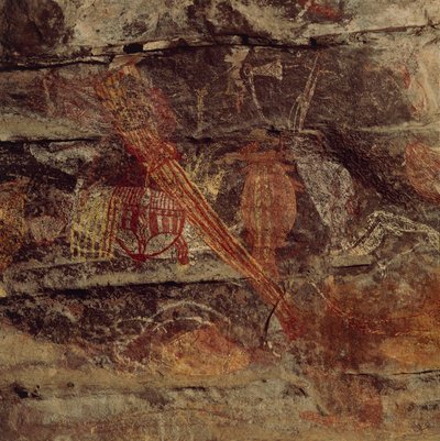 Australien, Northern Territory, Arnhem Land, Kakadu National Park, Obiri Rock, Aboriginal klippemalerier af Benjamin Baud