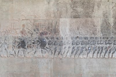 Basrelieffer på det sydlige galleri i Angkor wat, Cambodja af Unbekannter Künstler