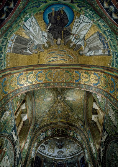 Basilica of San Vitale, mosaikker i apsis hvælving, Ravenna, Emilia-Romagna, Italien af William M. Timlin