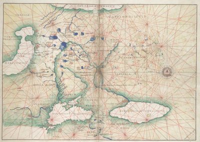 Battista Agnese, PORTOLANSK ATLAS (Italien ca. 1550) 2 af Unbekannter Künstler