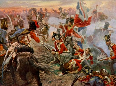 Slaget ved Quatre Bras i 1815 (tryk) af Unbekannter Künstler