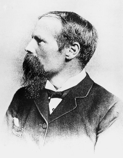 Benjamin Baker, britisk civilingeniør og designer af Forth Bridge, c 1885 af Unbekannt