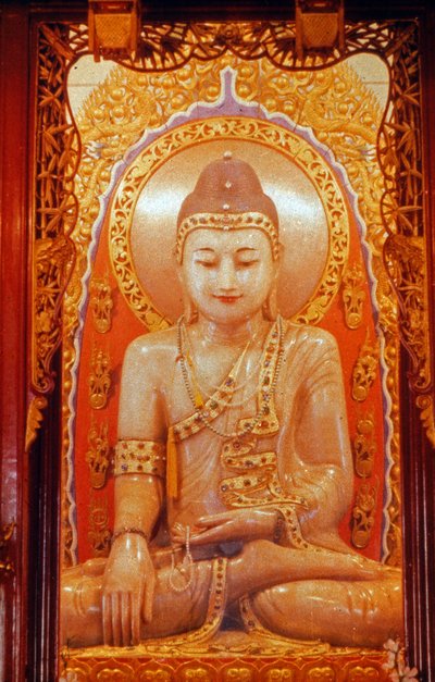 Stor Buddha-statue ved Jade Buddha-klosteret i Shanghai, Kina, 1960