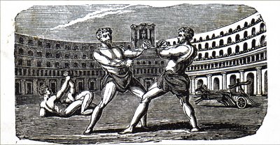 Boksere i Colosseum i det gamle Rom af Unbekannt