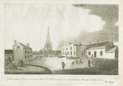 Brewood Grammar School: akvatintegravering, 30. januar 1799 af Unbekannt