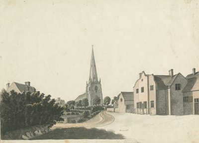 Brewood Grammar School: tegning med farvepenne, nd [?1800-tallet] af Unbekannt