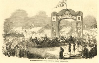 Britisk ridehestevogn i Bombay, ca. 1800-tallet (illustration) af Unbekannter Künstler