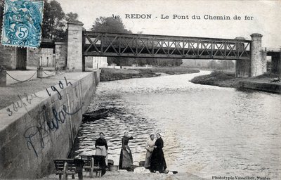 Brittany, Ille et Vilaine (35), Redon: jernbanebroen - Postkort dateret 1904 af Unbekannt