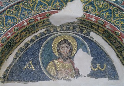 Buste of Christ, lunette, 5.-6. århundrede (mosaik) af Unbekannt