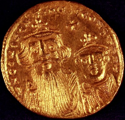 Byzantine coin with depiction of emperordani af Unbekannt