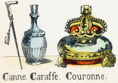 C - Canne Caraffe Crown - Alfabet - børneunderholdning - Billedepinal, populær serie ca. 1890 (illustration) af Unbekannt