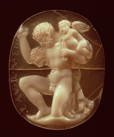 Cameo af Hercules erobret af Amor af Unbekannt