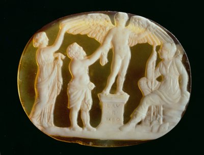 Cameo af Ikaros og Daedalus med Persephone og Artemis af Unbekannt