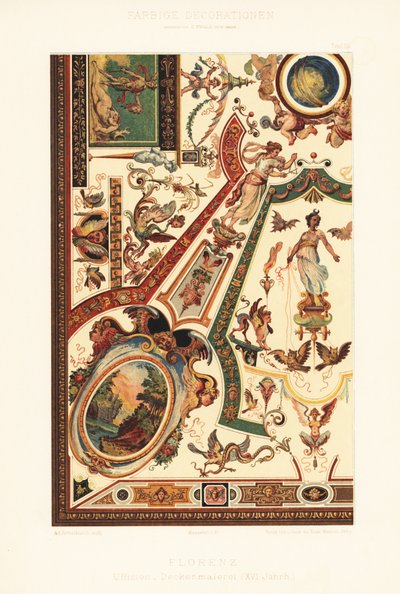 Loftmaleri i Uffizi-galleriet, Firenze af Unbekannter Künstler