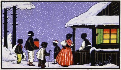 Julefest i en landsby i Østrig, ca. 1910 (postkort) af Unbekannter Künstler