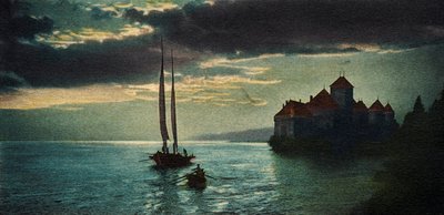 Château de Chillon - slottet ved Genevesøen (nær Montreux) (postkort) af Unbekannter Künstler