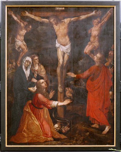 Kirke (Eglise Saint-martin). Indre. Triptykon. Korsfæstelsen. af Unbekannter Künstler