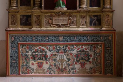 Kollegial kirke. Interiør. nordlige sideskib. Alter (San Jose). Antependium. Olie på træ. 1700-tallet. af Unbekannt