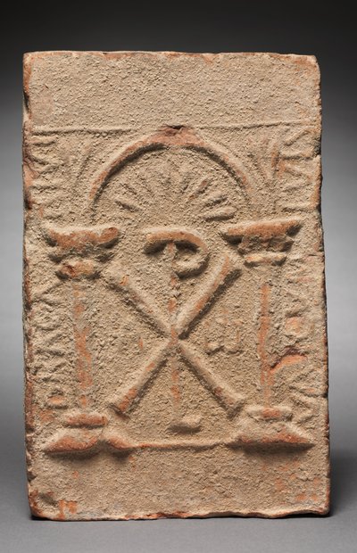 Columbarium gravplade med Kristi monogram, 500-800 af Unbekannt