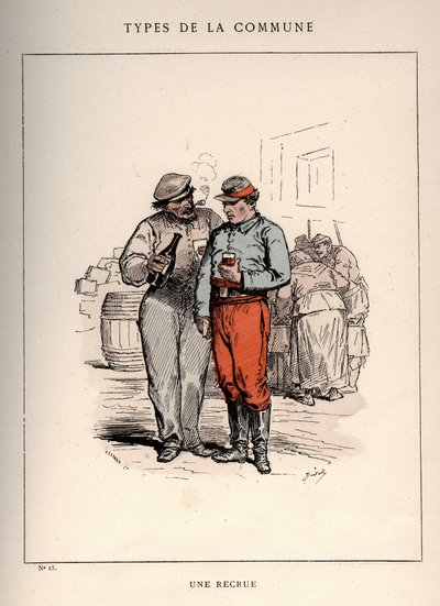 Paris Commune: kostume fra UNE RECIRUE (15) i "" Les Communeux af Unbekannt
