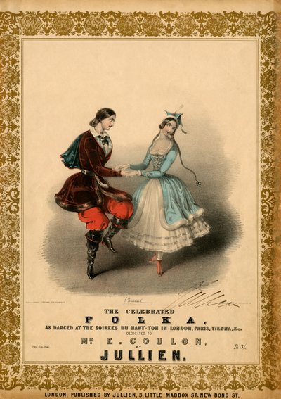 Par, der danser polka c af Unbekannter Künstler