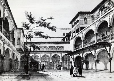 Gården til Kasbah-fæstningen i Algier af J.B. and Brown J. Rowbotham
