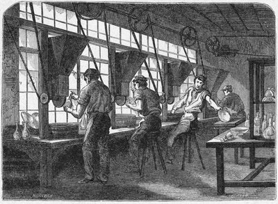 Skæring af krystal, ca. 1880 (gravering) af Unbekannter Künstler