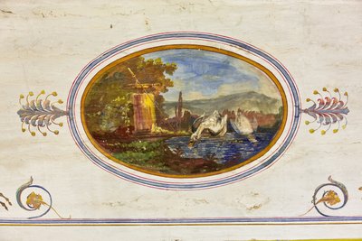 Detalje af dekorationen, der forestiller svaner, Det Røde Rum, Den Kongelige Lejlighed, Det Kongelige Palads eller Palazzo dei Normanni (Normannernes Palads), Palermo, Sicilien, Italien (foto) af Unbekannter Künstler