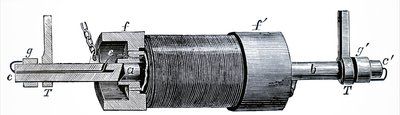 Diagram, der viser en elektromagnet. af Unbekannt