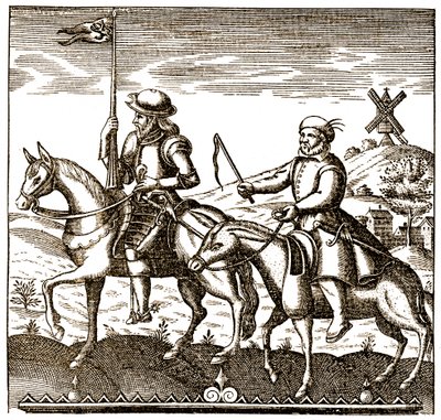 Don Quijote og Sancho Panza af Unbekannter Künstler