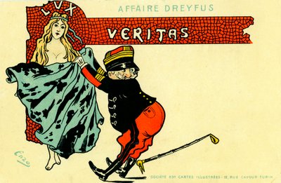 Dreyfus-affæren - tegnefilm af Unbekannter Künstler