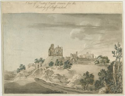Dudley Castle: watercolor painting, and [? 18th century] dani af Unbekannt