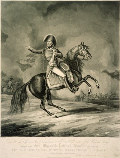 Hertug af Wellington i slaget ved Waterloo af Unbekannter Künstler