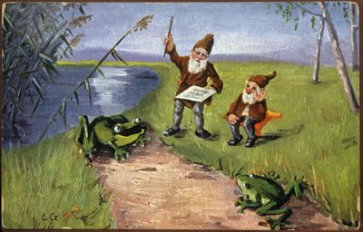 Dværge og frøer, ca. 1910 (Postkort) af Unbekannter Künstler
