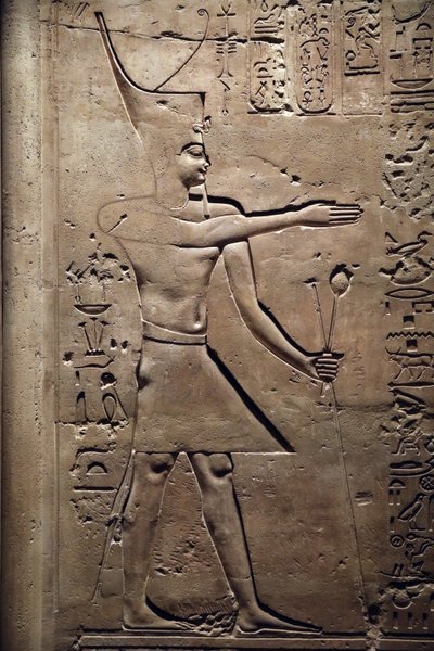Egypten, Medamud, Montu tempeldør, detalje, 221-205 f.Kr. af Unbekannter Künstler