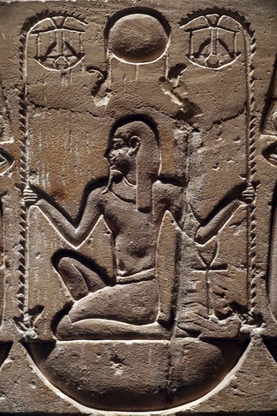 Egypten, Medamud, Montu tempeldør, detalje 221-205 f.Kr. af Unbekannter Künstler
