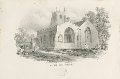 Elford Church: litografi og [1800-tallet] af Unbekannt