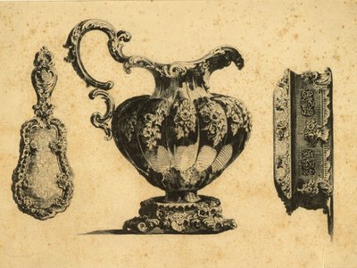 Gravering af tre skønhedstilbehør af prins Pavel (Paul) Grigoryevich Demidoff (1738-1821) af Unbekannt