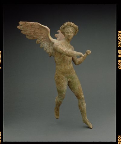 Eros under flugt, figur lavet i Myrina i Lilleasien Græsk, hellenistisk periode, ca. 150-100 f.Kr. (terracotta) af Unbekannt