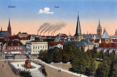 Essen, Tyskland - Udsigt over byens centrum, begyndelsen af det 20. århundrede (postkort) af Unbekannter Künstler