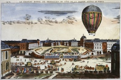 Eksperimenter med en varmluftsballon i Versailles af Unbekannter Künstler