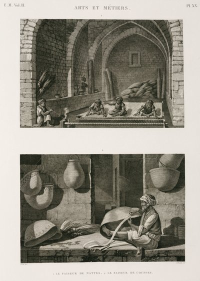 Herstellung, Andere Mattenmacher und Korbflechter, Ägypten, ca. 1798 von Unbekannt