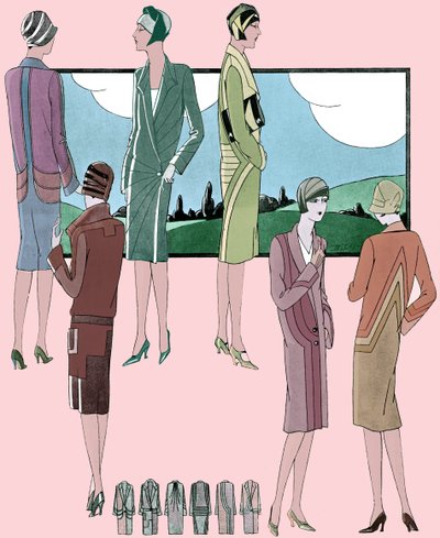 Mode: lette frakker i foråret 1928 af Unbekannter Künstler