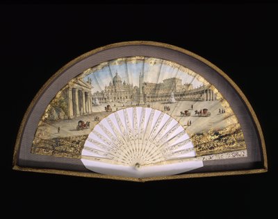 Hegnsmodel i guldindbundet papir dekorerer et gouache-maleri, der repræsenterer destinationerne for Grand Tour, normalt en praktisk rejse af kunstnere og intellektuelle fra det 18. og 19. århundrede i Middelhavslandene under deres ungdom for deres af Unbekannt