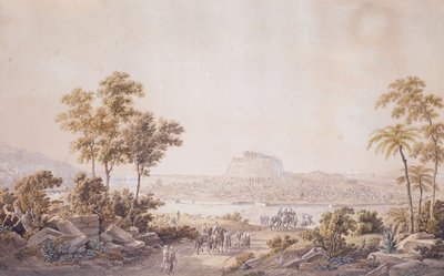 Figurer nærmer sig byen Athen, Grækenland, ca. 1800 af Unbekannt