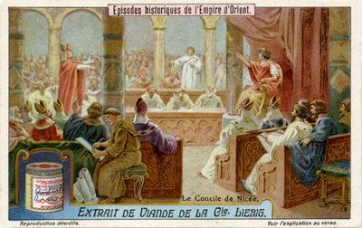 Første koncil i Nicaea ledet af den romerske kejser Konstantin I af Unbekannt