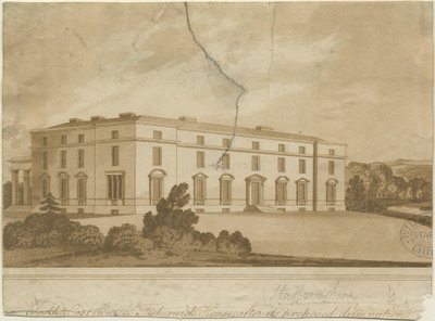 Fisherwick Hall: akvatintegravering og [?1800-tallet] af Unbekannt