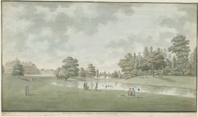 Fisherwick Hall: vandfarvemaleri, 1786 af Unbekannt